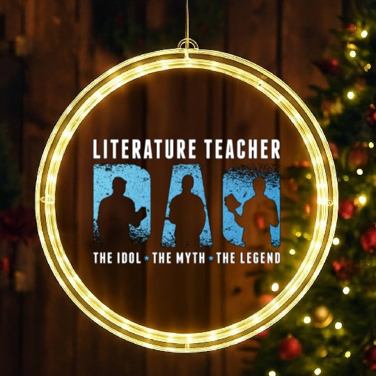 Literature Teacher Dad The Idol The Myth Bookworm LED Christmas Window Lights