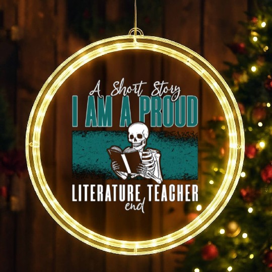Literature Teacher A Short Story I Am A Librarian LED Christmas Window Lights