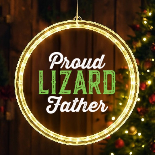 Proud Lizard Father LED Christmas Window Lights - Funny Pet Reptile