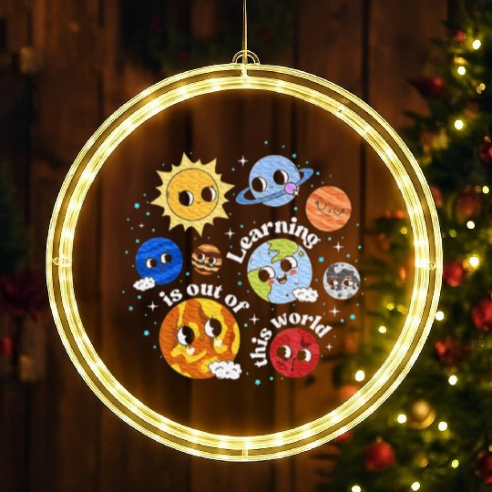Solar System Learning Science Teacher LED Christmas Window Lights