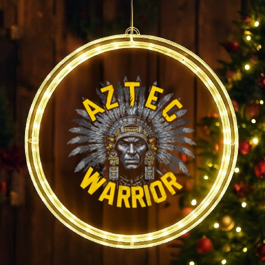 Aztec Warrior Indigenous Mexican Aztec Jaguar LED Christmas Window Lights