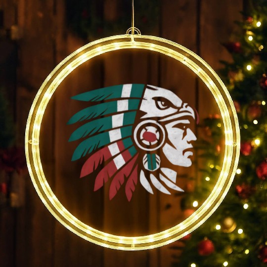 Aztec Warrior Indigenous Mexican Aztec Jaguar LED Christmas Window Lights