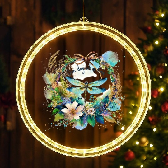 One day at a time dragonfly floral LED Christmas Window Lights