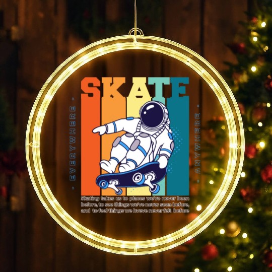 Skateboarding Adventure - Embrace the Thrill LED Christmas Window Lights