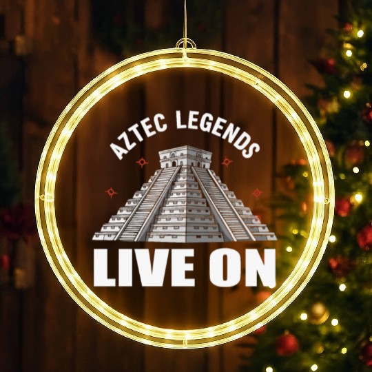 Aztec Pyramid Mayan Indigenous Mexican Aztec LED Christmas Window Lights
