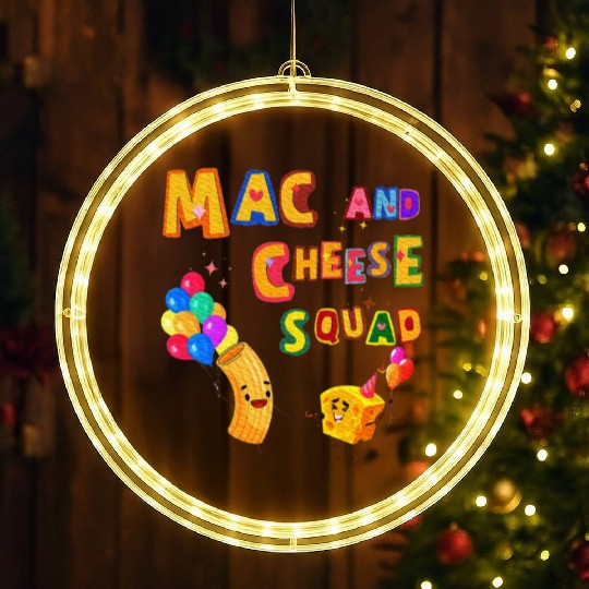 Macaroni And Cheese Mac Cheese Squad Lover LED Christmas Window Lights
