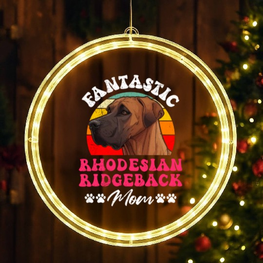 Ridgeback FANTASTIC RHODESIAN RIDGEBACK MOM LED Christmas Window Lights