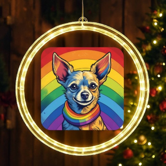 LGBTQ Chihuahua LED Christmas Window Lights
