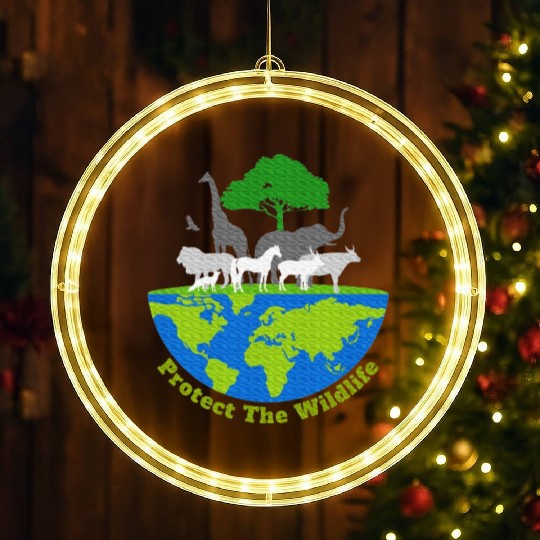 Protect The Wildlife Nature Earth Day Save Safari LED Christmas Window Lights