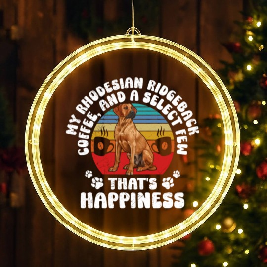 Vintage MY RHODESIAN RIDGEBACK COFFEE AND LED Christmas Window Lights