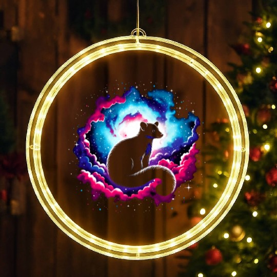Cool Platypus Galaxy Space Art LED Christmas Window Lights