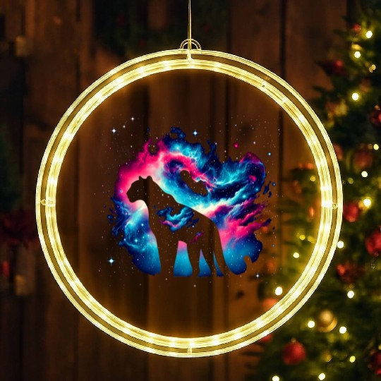 Cool Leopard Galaxy Space Art LED Christmas Window Lights
