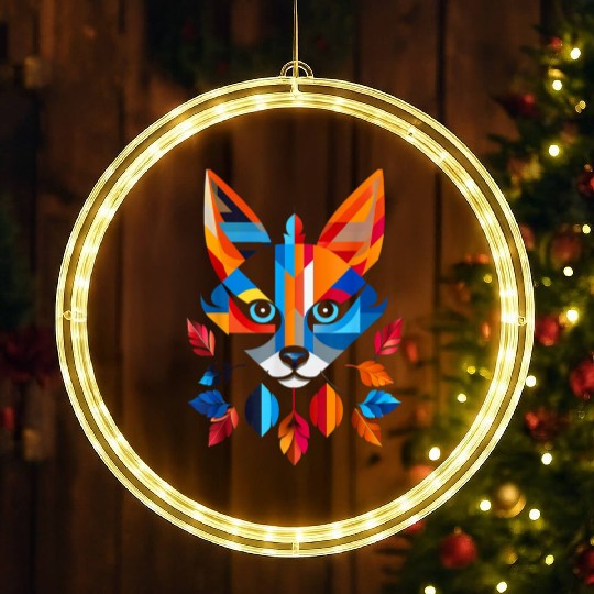 Fox Animal Graphic Artwork LED Christmas Window Lights