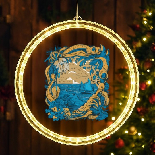 Sun Kissed Shores A Mediterranean Odyssey LED Christmas Window Lights