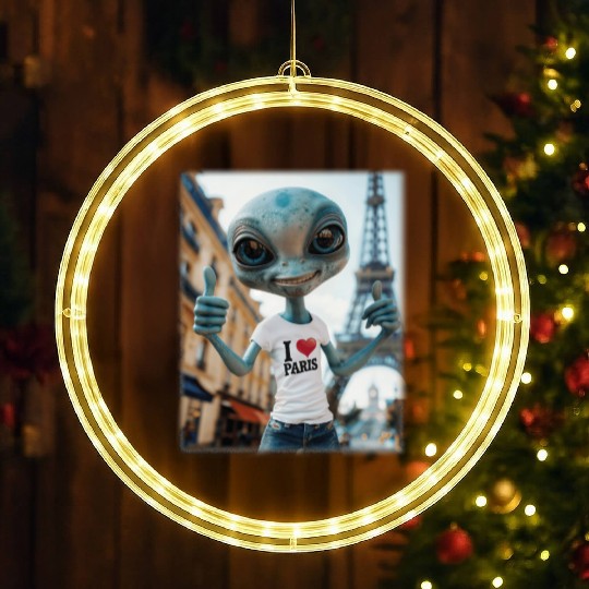 A Alien in Paris. I love Paris LED Christmas Window Lights