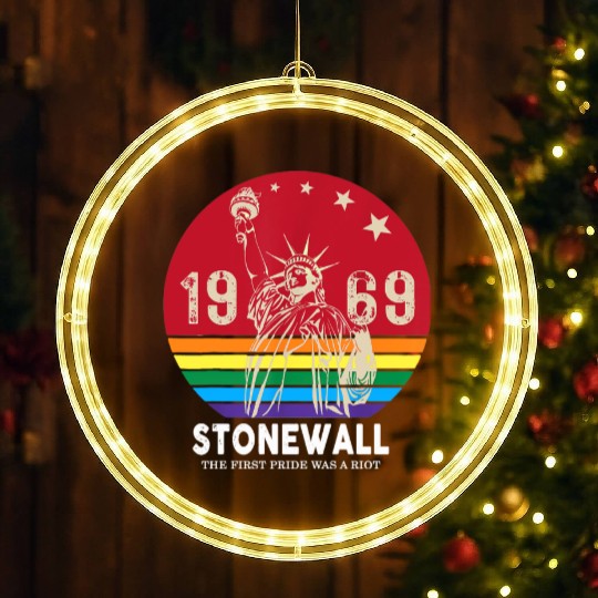 The First Pride Was A Riot 1969 Stonewall LGBTQ LED Christmas Window Lights