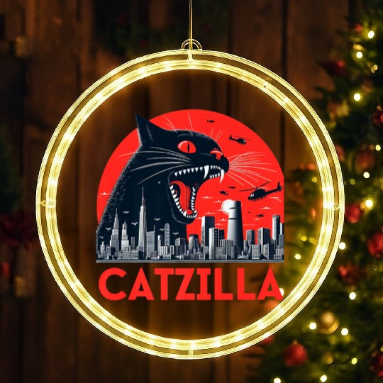 Catzilla Cat Japanese Premium LED Christmas Window Lights