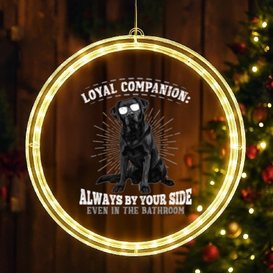 Black Labrador Loyal Companion Labrador Lovers LED Christmas Window Lights