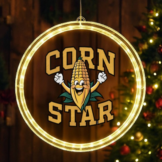 Funny Farm Food LED Christmas Window Lights Corny Cob Farmer Corn Star