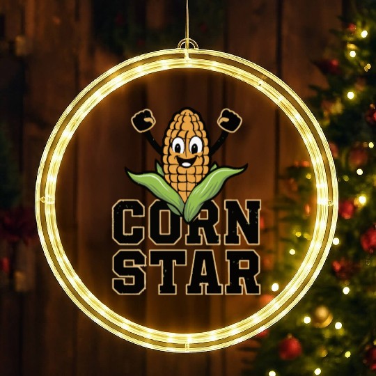 Funny Farm Food LED Christmas Window Lights Corny Cob Farmer Corn Star