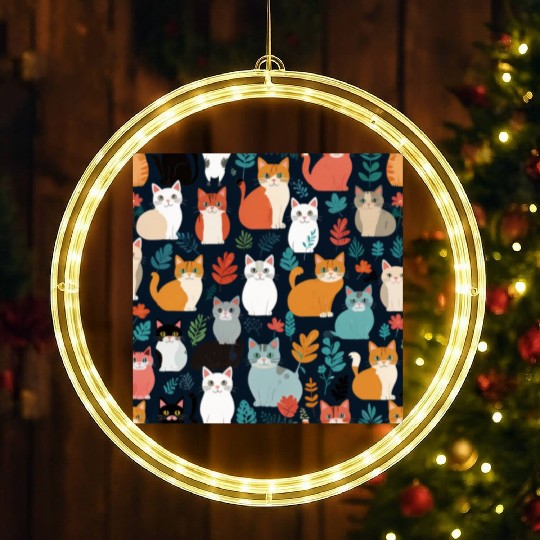 Catty Camouflage LED Christmas Window Lights