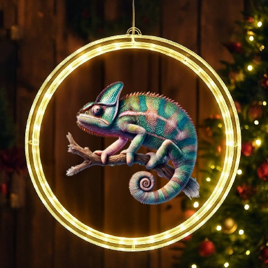 fascinating, lively chameleon motif LED Christmas Window Lights