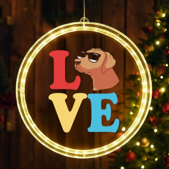 Dog Lover Rhodesian Ridgeback Dog With Sunglasses LED Christmas Window Lights