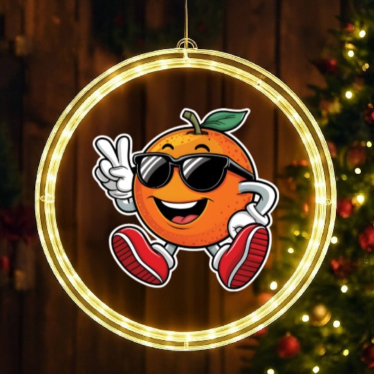 Funny Orange Fruit Relaxing LED Christmas Window Lights