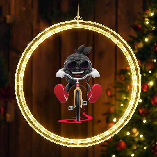 Blackberry Cycling On Bike Realistic LED Christmas Window Lights