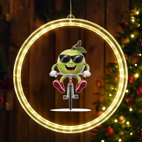 Guava Cycling On Bike Realistic LED Christmas Window Lights