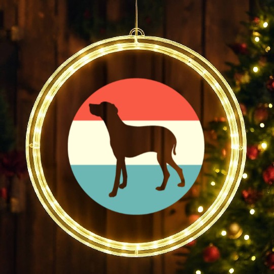 Retro Weimaraner Dog Silhouette LED Christmas Window Lights