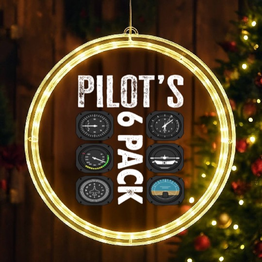 Pilots 6 Pack Funny Pilot LED Christmas Window Lights