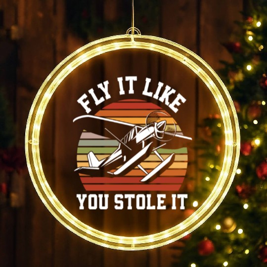 Funny Sport Pilot Pilots LED Christmas Window Lights