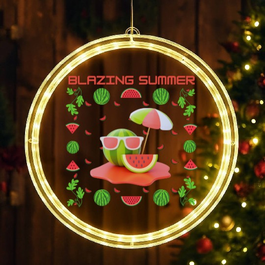 Blazing Watermelon Summer LED Christmas Window Lights