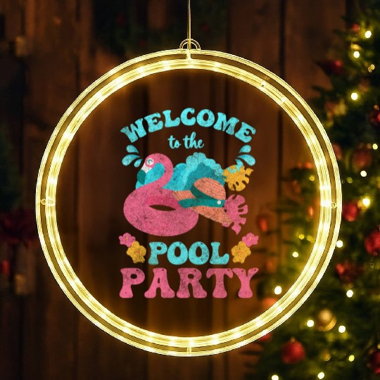 Pool Swimming Sun Alcohol LED Christmas Window Lights