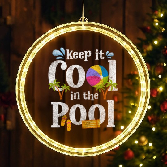 Pool Party Diving Vacation Swimming Trunks LED Christmas Window Lights