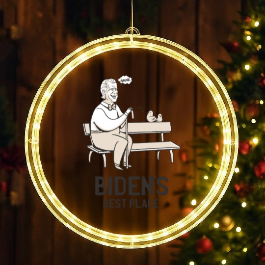 Biden's Best Place - Funny Presidential Election LED Christmas Window Lights