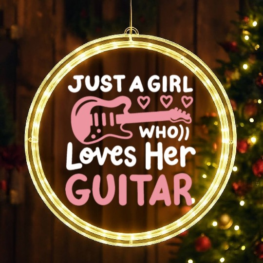 Guitar girl Guitarist Guitar player LED Christmas Window Lights