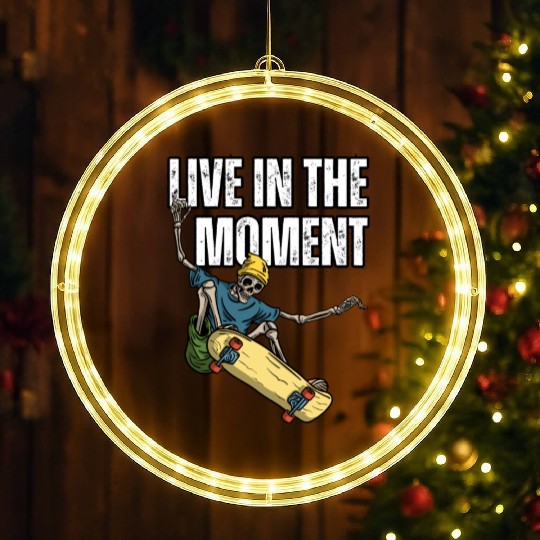 Skater's Live in the Moment Inspiration LED Christmas Window Lights