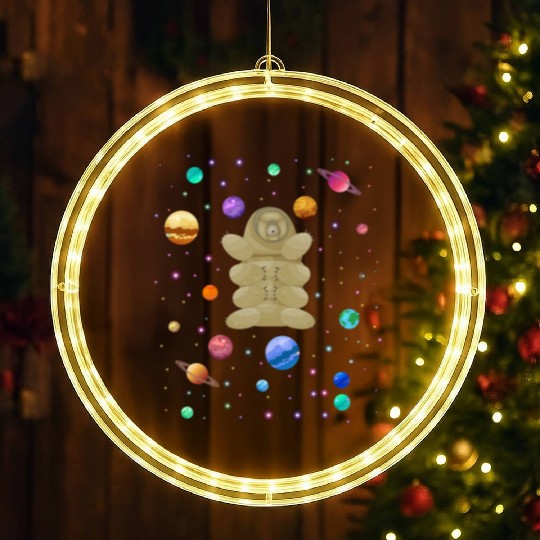 Tardigrade Space! Nerd, Geek Microbiology Science LED Christmas Window Lights