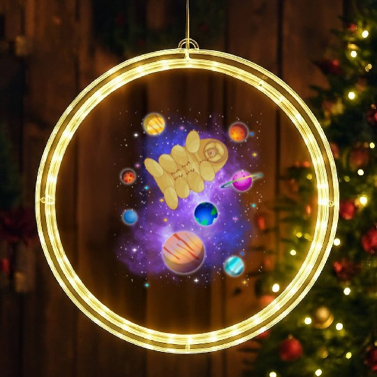 Tardigrade Space! Nerd, Geek Microbiology Science LED Christmas Window Lights