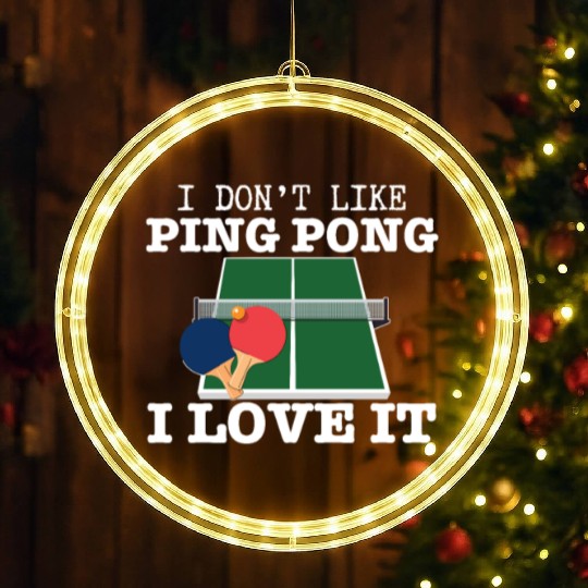 I Love Ping Pong Funny Ping Pong Player LED Christmas Window Lights