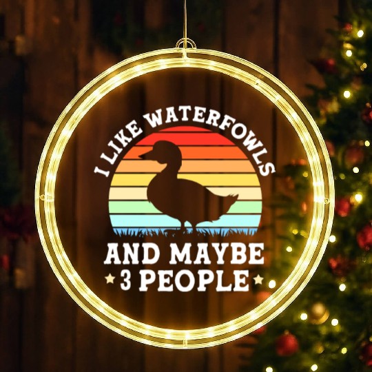 Duck Hunting Waterfowls And Maybe Three People LED Christmas Window Lights
