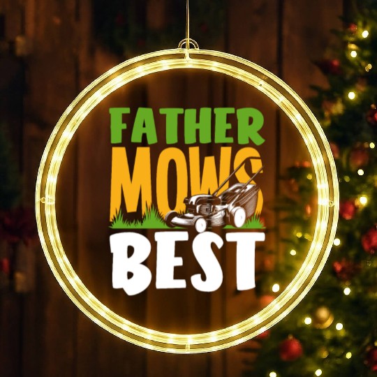 Landscaper Gardener Dad Lawn Mowing LED Christmas Window Lights