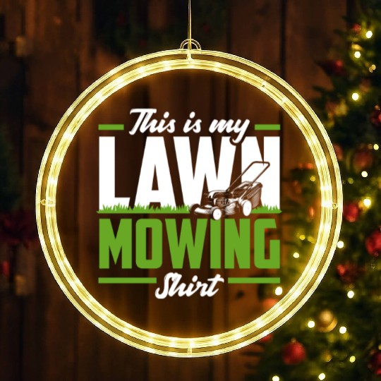 Landscaper Gardener Lawn Mowing LED Christmas Window Lights