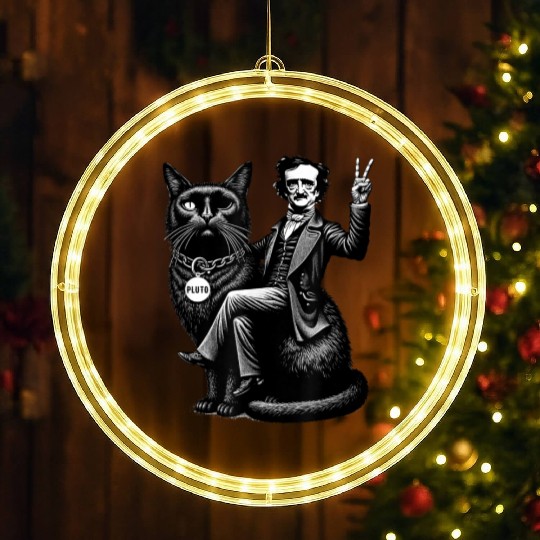 Edgar Allan Poe Riding LED Christmas Window Lights