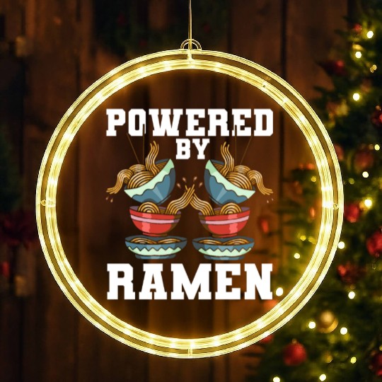 Powered By Ramen Anime Japanese Soup Cup Noodle LED Christmas Window Lights