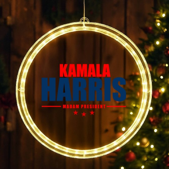 Kamala Harris Madame President 2024 LED Christmas Window Lights