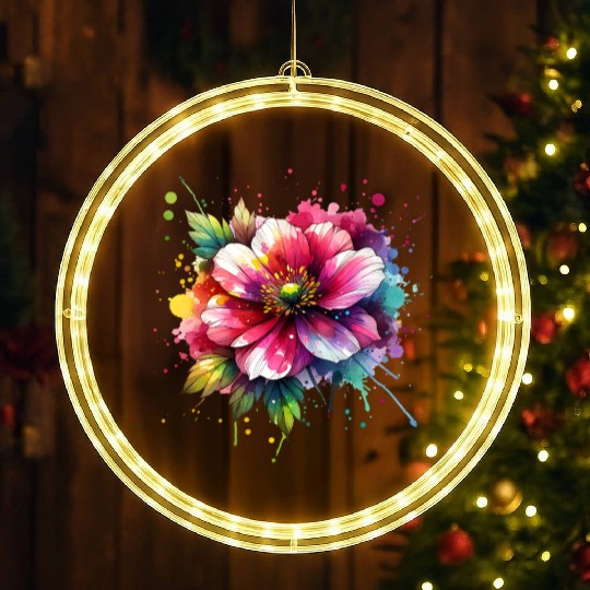 Colorful abstract flower blossom LED Christmas Window Lights