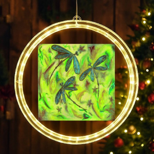 Dragonfly Flit Gorgeous Green LED Christmas Window Lights